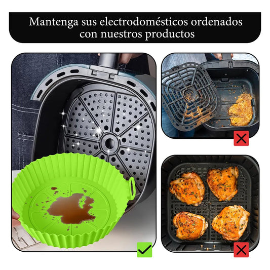 CrispySet™ – 6 Moldes Reutilizables para Freidora de Aire | Cocina Sin Grasa y Limpia