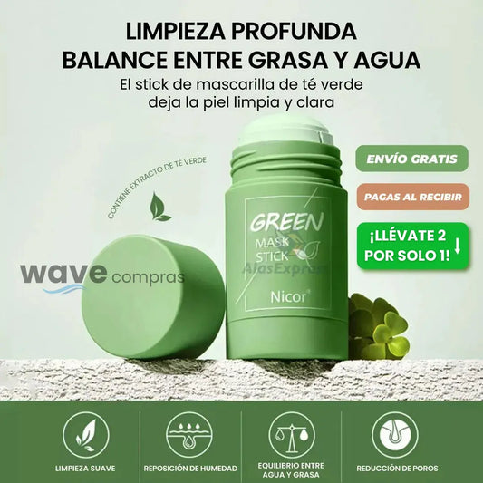 Mascarilla Detox de Té Verde 🍃 ¡Llévate 2 por Solo 1! 💚
