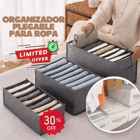 🎁(COMPRA 1 & LLEVA 3)🎁 ORGANIZADOR PLEGABLE GRIS 9 COMPARTIMENTOS + ENVÍO GRATIS 🇨🇴