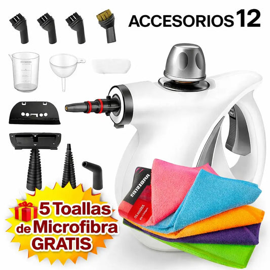 Limpiador a Vapor Profesional — Sin restregar, sin químicos, sin esfuerzo + 12 Accesorios + 🎁 5 Toallas GRATIS (PAGA AL RECIBIR)